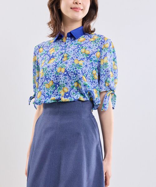 NARACAMICIE / ナラカミーチェ シャツ・ブラウス | 【NARACAMICIE】レモン柄半袖ブラウス | 詳細1