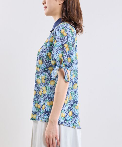 NARACAMICIE / ナラカミーチェ シャツ・ブラウス | 【NARACAMICIE】レモン柄半袖ブラウス | 詳細4