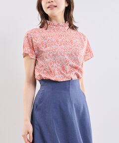 NARACAMICIE / ナラカミーチェ シャツ・ブラウス | 【NARACAMICIE】ハンドブロック風プリント半袖ブラウス