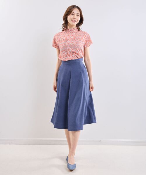 NARACAMICIE / ナラカミーチェ シャツ・ブラウス | 【NARACAMICIE】ハンドブロック風プリント半袖ブラウス | 詳細11