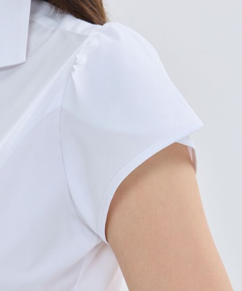NARACAMICIE / ナラカミーチェ シャツ・ブラウス | 【NARACAMICIE】ツイルスタンドカラーチューリップスリーブ半袖ブラウス | 詳細6