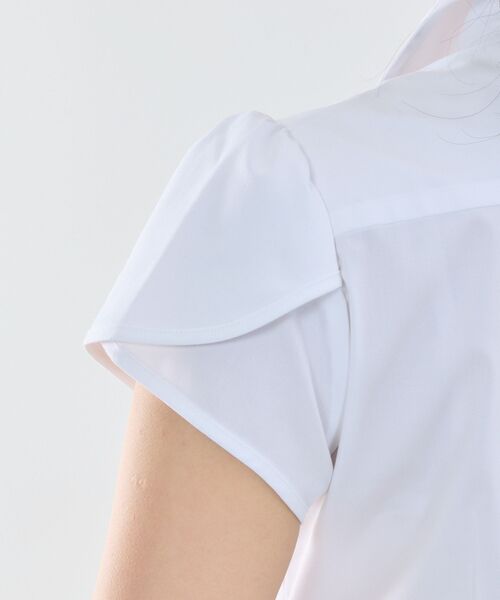 NARACAMICIE / ナラカミーチェ シャツ・ブラウス | 【NARACAMICIE】ツイルスタンドカラーチューリップスリーブ半袖ブラウス | 詳細8