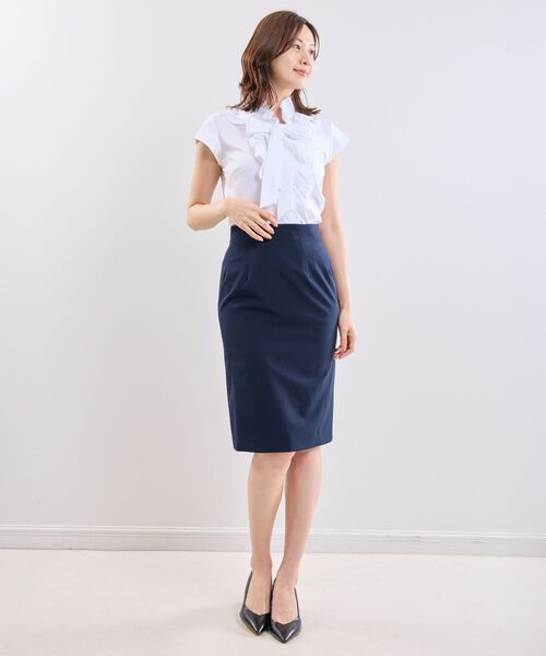 NARACAMICIE / ナラカミーチェ シャツ・ブラウス | 【NARACAMICIE】ツイルボウタイフリル半袖ブラウス | 詳細10