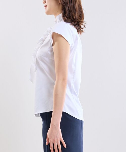 NARACAMICIE / ナラカミーチェ シャツ・ブラウス | 【NARACAMICIE】ツイルボウタイフリル半袖ブラウス | 詳細4
