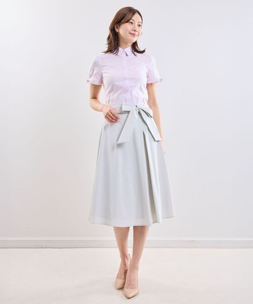 NARACAMICIE / ナラカミーチェ シャツ・ブラウス | 【NARACAMICIE】ラメストライプ半袖シャツ | 詳細12