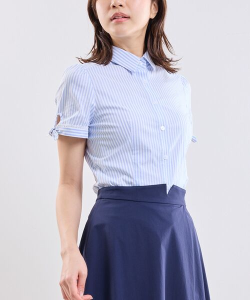 NARACAMICIE / ナラカミーチェ シャツ・ブラウス | 【NARACAMICIE】ラメストライプ半袖シャツ | 詳細3