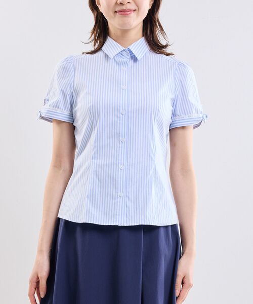 NARACAMICIE / ナラカミーチェ シャツ・ブラウス | 【NARACAMICIE】ラメストライプ半袖シャツ | 詳細4