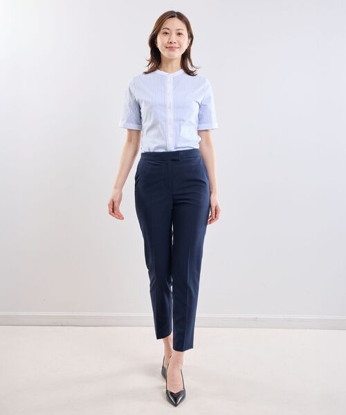 NARACAMICIE / ナラカミーチェ シャツ・ブラウス | 【NARACAMICIE】ラメストライプバンドカラー半袖ブラウス | 詳細13