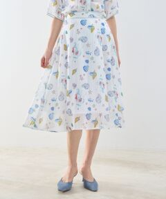 NARACAMICIE / ナラカミーチェ ミニ・ひざ丈スカート | 【NARACAMICIE】GENIUS SEA柄スカート