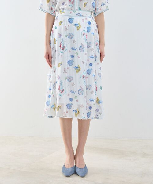 NARACAMICIE / ナラカミーチェ ミニ・ひざ丈スカート | 【NARACAMICIE】GENIUS SEA柄スカート | 詳細2