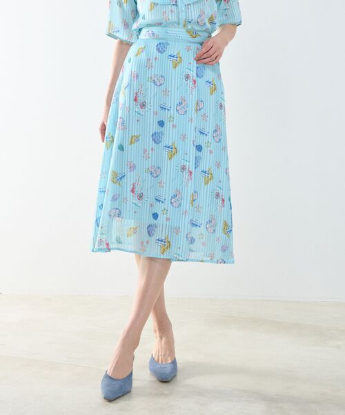 NARACAMICIE / ナラカミーチェ ミニ・ひざ丈スカート | 【NARACAMICIE】GENIUS SEA柄スカート | 詳細12