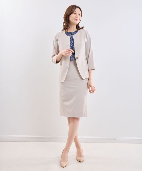 NARACAMICIE / ナラカミーチェ テーラードジャケット | 【NARACAMICIE】【セットアップスーツ対応】ストレッチライトツイルノーカラージャケット | 詳細14