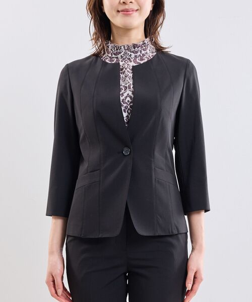 NARACAMICIE / ナラカミーチェ テーラードジャケット | 【NARACAMICIE】【セットアップスーツ対応】ストレッチライトツイルノーカラージャケット | 詳細4