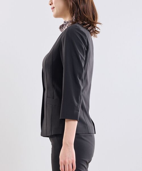 NARACAMICIE / ナラカミーチェ テーラードジャケット | 【NARACAMICIE】【セットアップスーツ対応】ストレッチライトツイルノーカラージャケット | 詳細5