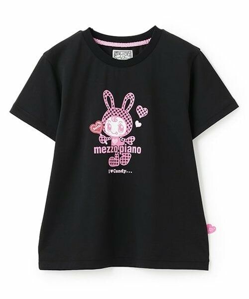 NARUMIYA CHARACTERS / ナルミヤキャラクターズ Tシャツ | ベリエちゃん ラメプリントTシャツ（黒）