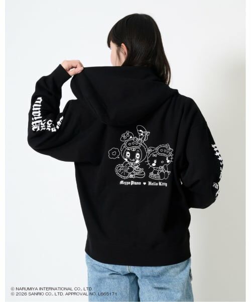 NARUMIYA CHARACTERS / ナルミヤキャラクターズ パーカー | ハローキティ×ベリエちゃん ジップパーカ（黒）