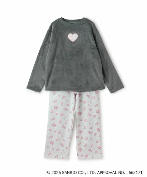 NARUMIYA CHARACTERS / ナルミヤキャラクターズ ルームウェア | ハローキティ×ベリエちゃん ルームウェア（チャコール）