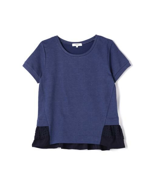 ＊＊NATURAL BEAUTY BASIC / ナチュラルビューティーベーシック カットソー | レイヤードミニ裏毛（ネイビー×ネイビー布帛）