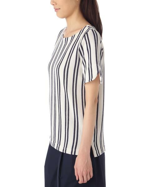 ＊＊NATURAL BEAUTY BASIC / ナチュラルビューティーベーシック カットソー | カノコストライプ半袖プルオーバー | 詳細4