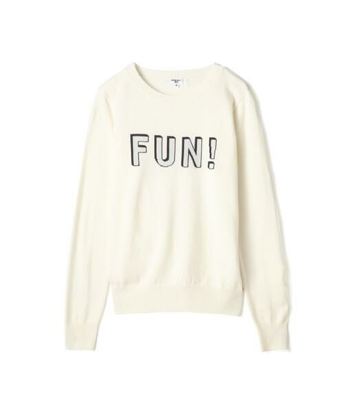 ＊＊NATURAL BEAUTY BASIC / ナチュラルビューティーベーシック ニット・セーター | インターシャニット（ホワイト1）