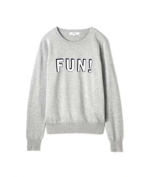 ＊＊NATURAL BEAUTY BASIC / ナチュラルビューティーベーシック ニット・セーター | インターシャニット（グレー）