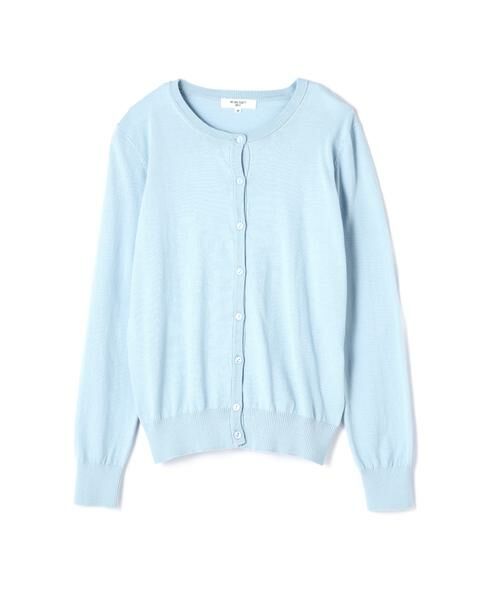 ＊＊NATURAL BEAUTY BASIC / ナチュラルビューティーベーシック カーディガン・ボレロ | ラウンドネックニットカーディガン（ブルー）