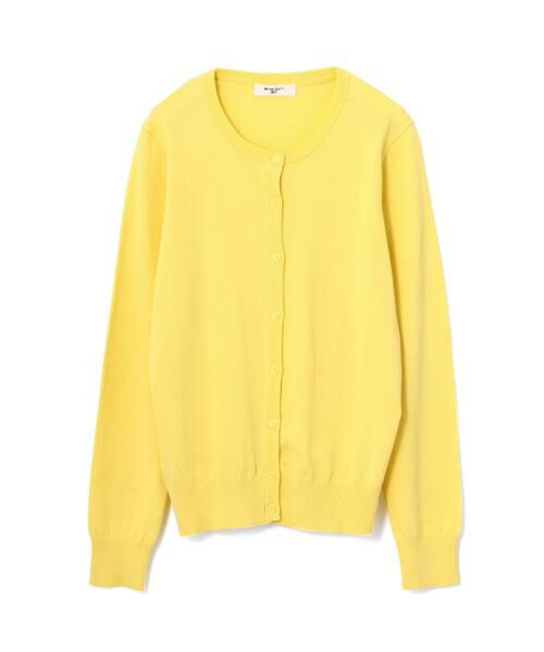 ＊＊NATURAL BEAUTY BASIC / ナチュラルビューティーベーシック カーディガン・ボレロ | ラウンドネックニットカーディガン（イエロー）