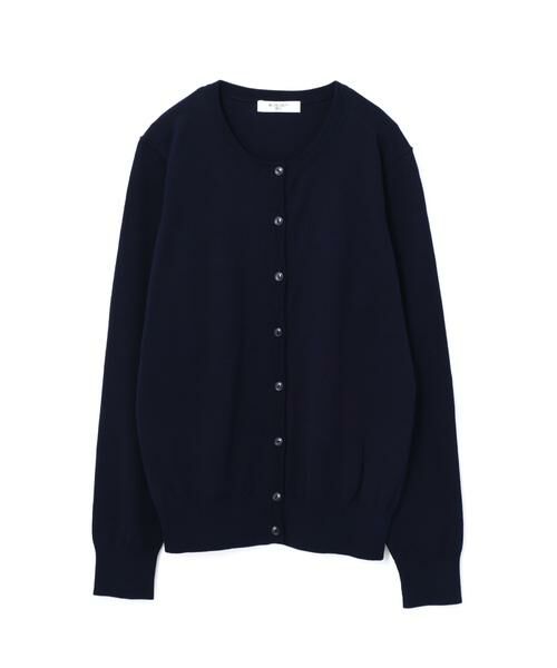 ＊＊NATURAL BEAUTY BASIC / ナチュラルビューティーベーシック カーディガン・ボレロ | ラウンドネックニットカーディガン（ネイビー）