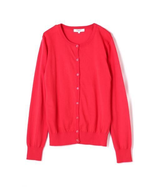 ＊＊NATURAL BEAUTY BASIC / ナチュラルビューティーベーシック カーディガン・ボレロ | ラウンドネックニットカーディガン（アカ②1）
