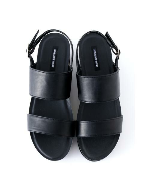 ＊＊NATURAL BEAUTY BASIC / ナチュラルビューティーベーシック サンダル | ２ストラップ厚底サンダル（クロ）