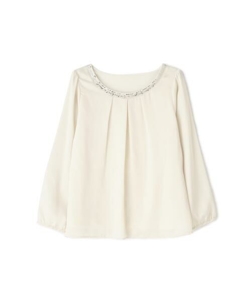 ＊＊NATURAL BEAUTY BASIC / ナチュラルビューティーベーシック シャツ・ブラウス | ビジューブラウス（ホワイト1）