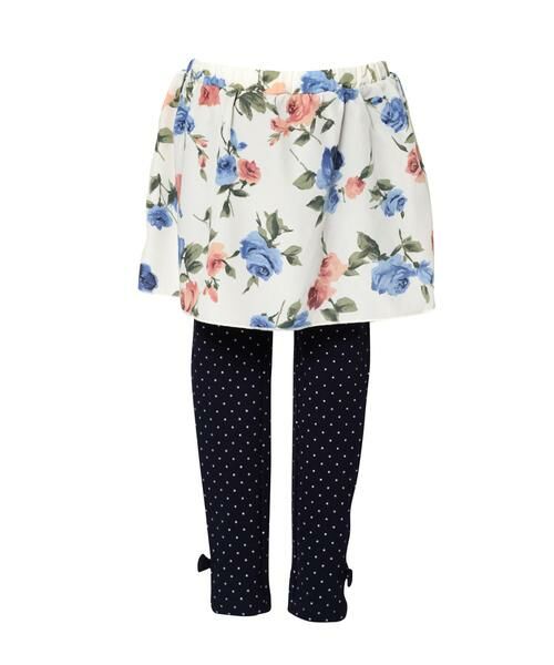 ＊＊NATURAL BEAUTY BASIC / ナチュラルビューティーベーシック ベビー・キッズウエア | ドットレギンス＆フラワーミニスカートセット（ホワイト1）