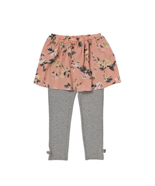 ＊＊NATURAL BEAUTY BASIC / ナチュラルビューティーベーシック ベビー・キッズウエア | ドットレギンス＆フラワーミニスカートセット（ピンク）