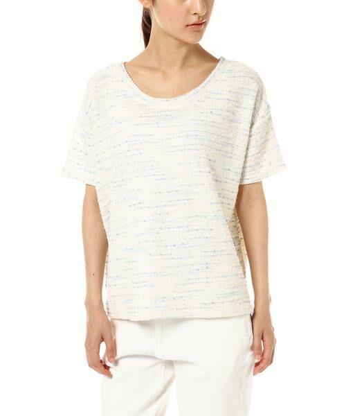 ＊＊NATURAL BEAUTY BASIC / ナチュラルビューティーベーシック カットソー | スラブ調カットソー（ブルー1）