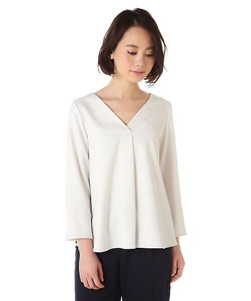 セール ドビーvネックブラウス シャツ ブラウス Natural Beauty Basic ナチュラルビューティーベーシック ファッション通販 タカシマヤファッションスクエア