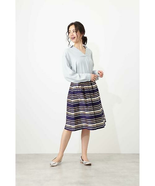 セール サテンボーダーフレアスカート スカート Natural Beauty Basic ナチュラルビューティーベーシック ファッション通販 タカシマヤファッションスクエア