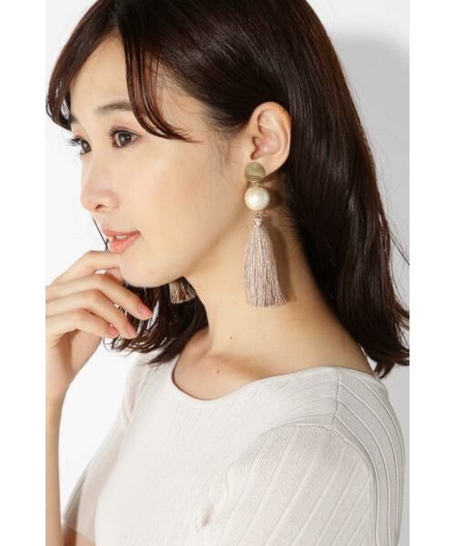 コットンパールタッセルイヤリング ピアス イヤリング Natural Beauty Basic ナチュラルビューティーベーシック ファッション 通販 タカシマヤファッションスクエア