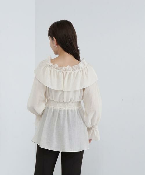 ＊＊NATURAL BEAUTY BASIC / ナチュラルビューティーベーシック シャツ・ブラウス | シアーフリルペプラムブラウス | 詳細10