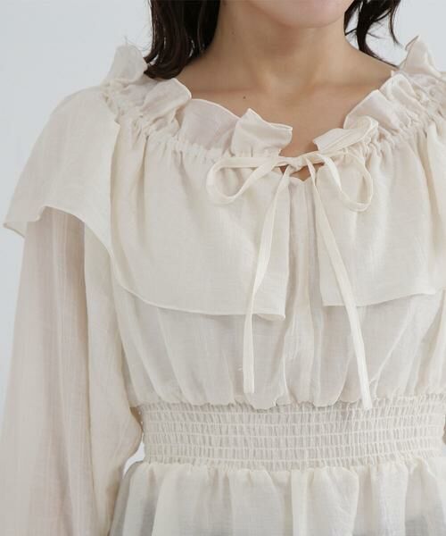 ＊＊NATURAL BEAUTY BASIC / ナチュラルビューティーベーシック シャツ・ブラウス | シアーフリルペプラムブラウス | 詳細11