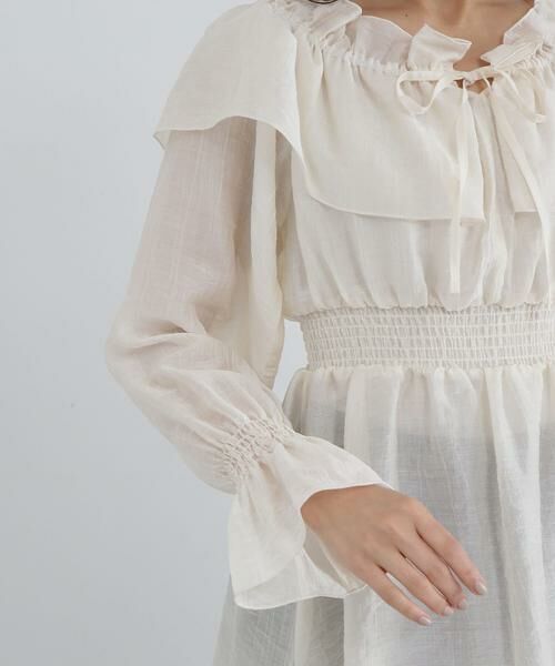 ＊＊NATURAL BEAUTY BASIC / ナチュラルビューティーベーシック シャツ・ブラウス | シアーフリルペプラムブラウス | 詳細12
