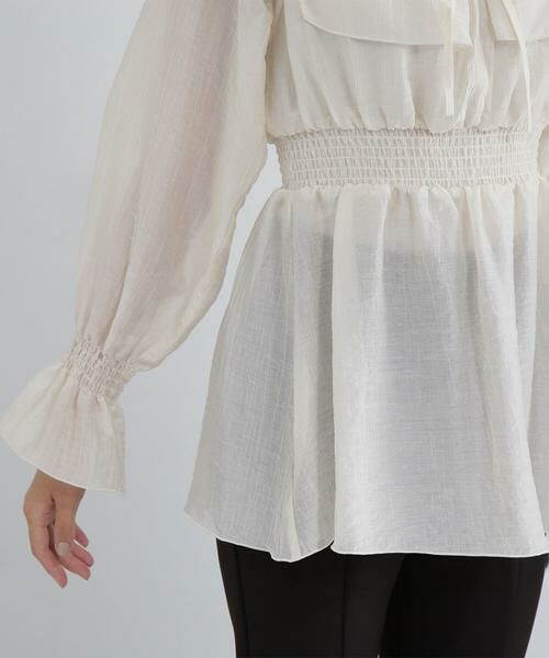 ＊＊NATURAL BEAUTY BASIC / ナチュラルビューティーベーシック シャツ・ブラウス | シアーフリルペプラムブラウス | 詳細13