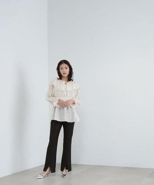 ＊＊NATURAL BEAUTY BASIC / ナチュラルビューティーベーシック シャツ・ブラウス | シアーフリルペプラムブラウス | 詳細2
