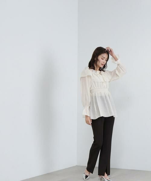 ＊＊NATURAL BEAUTY BASIC / ナチュラルビューティーベーシック シャツ・ブラウス | シアーフリルペプラムブラウス | 詳細4
