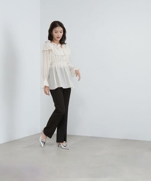 ＊＊NATURAL BEAUTY BASIC / ナチュラルビューティーベーシック シャツ・ブラウス | シアーフリルペプラムブラウス | 詳細6