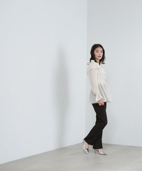 ＊＊NATURAL BEAUTY BASIC / ナチュラルビューティーベーシック シャツ・ブラウス | シアーフリルペプラムブラウス | 詳細8