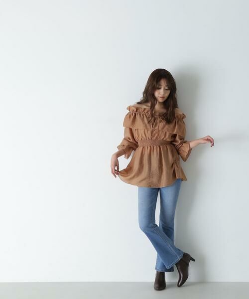 ＊＊NATURAL BEAUTY BASIC / ナチュラルビューティーベーシック シャツ・ブラウス | シアーフリルペプラムブラウス | 詳細25