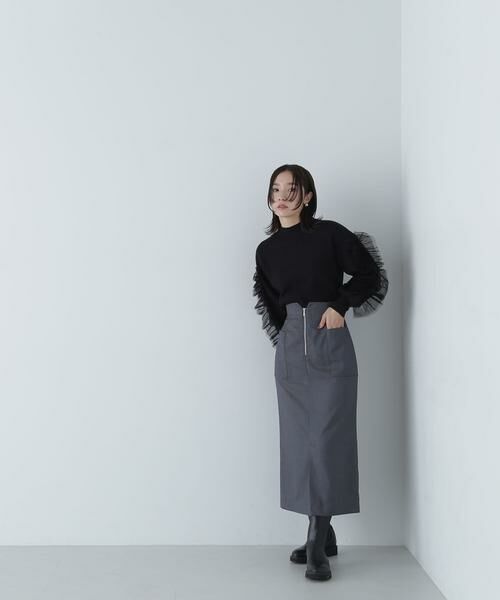 **NATURAL BEAUTY BASIC / ナチュラルビューティーベーシック スカート | アウトポケットジップナロースカート | 詳細10