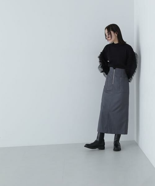 **NATURAL BEAUTY BASIC / ナチュラルビューティーベーシック スカート | アウトポケットジップナロースカート | 詳細12