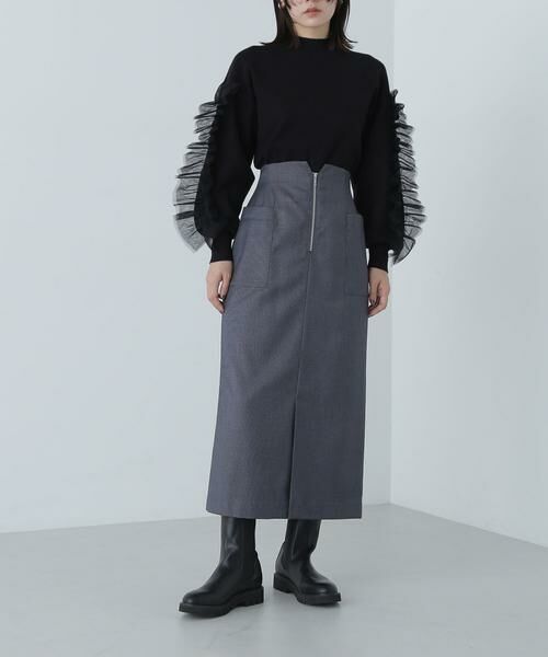 **NATURAL BEAUTY BASIC / ナチュラルビューティーベーシック スカート | アウトポケットジップナロースカート | 詳細15