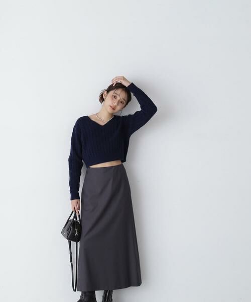 ＊＊NATURAL BEAUTY BASIC / ナチュラルビューティーベーシック スカート | ミニマルセミフレアスカート | 詳細18